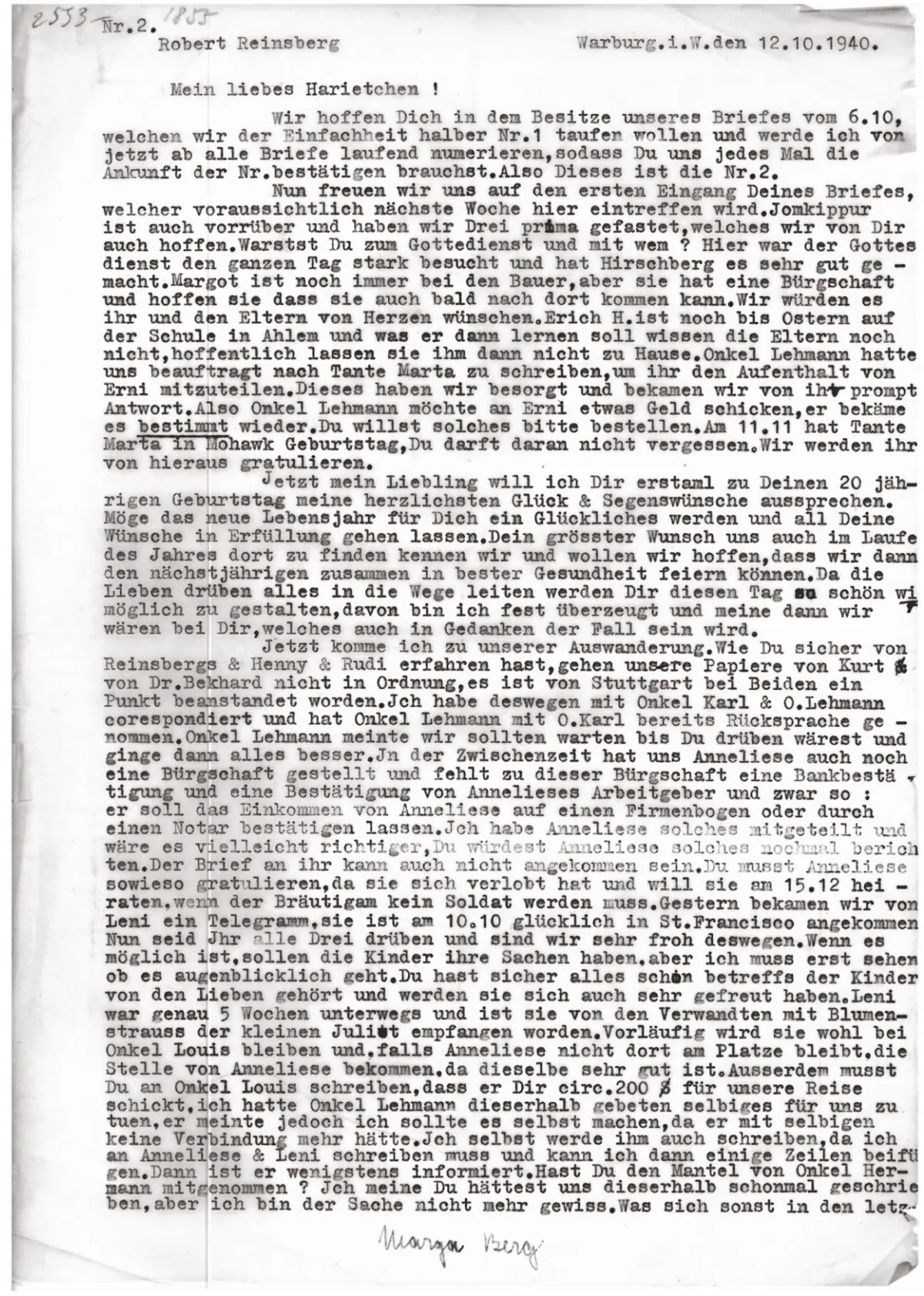 Brief Nr. 2 Seite 1 von 2