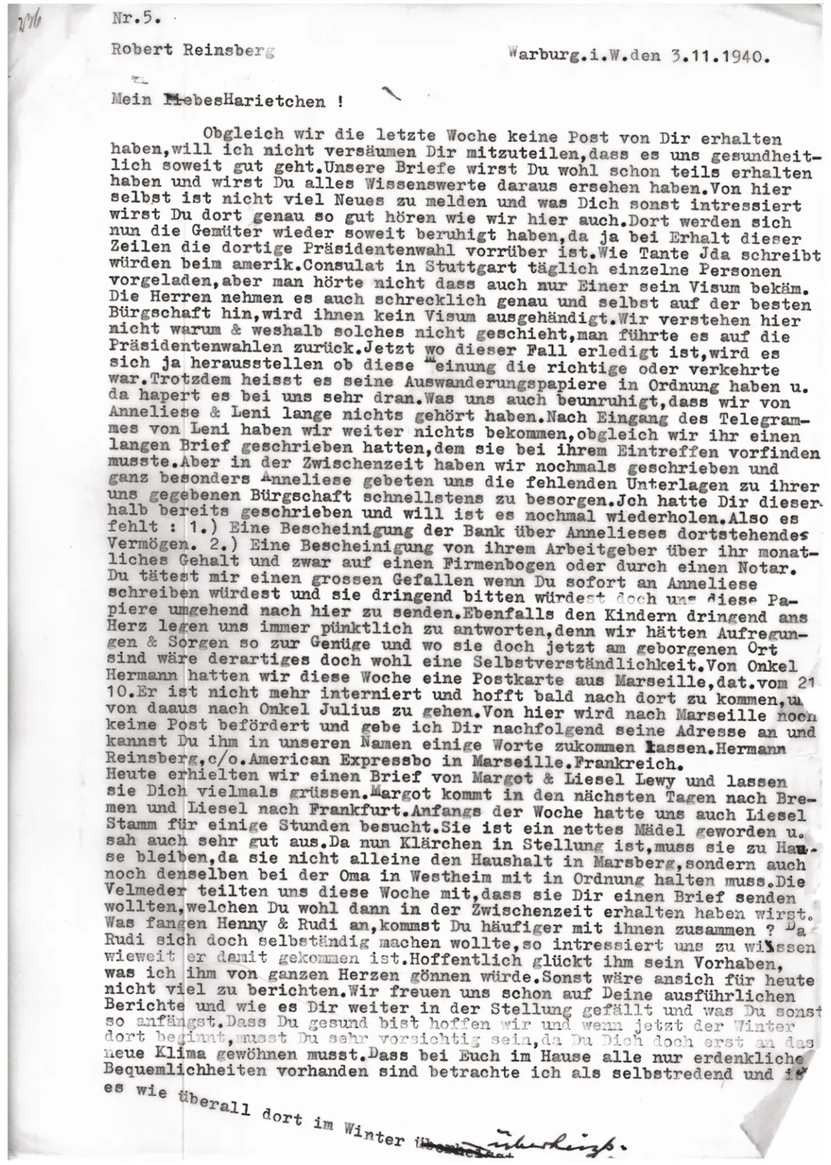 Brief Nr. 05 Seite 1 von 2