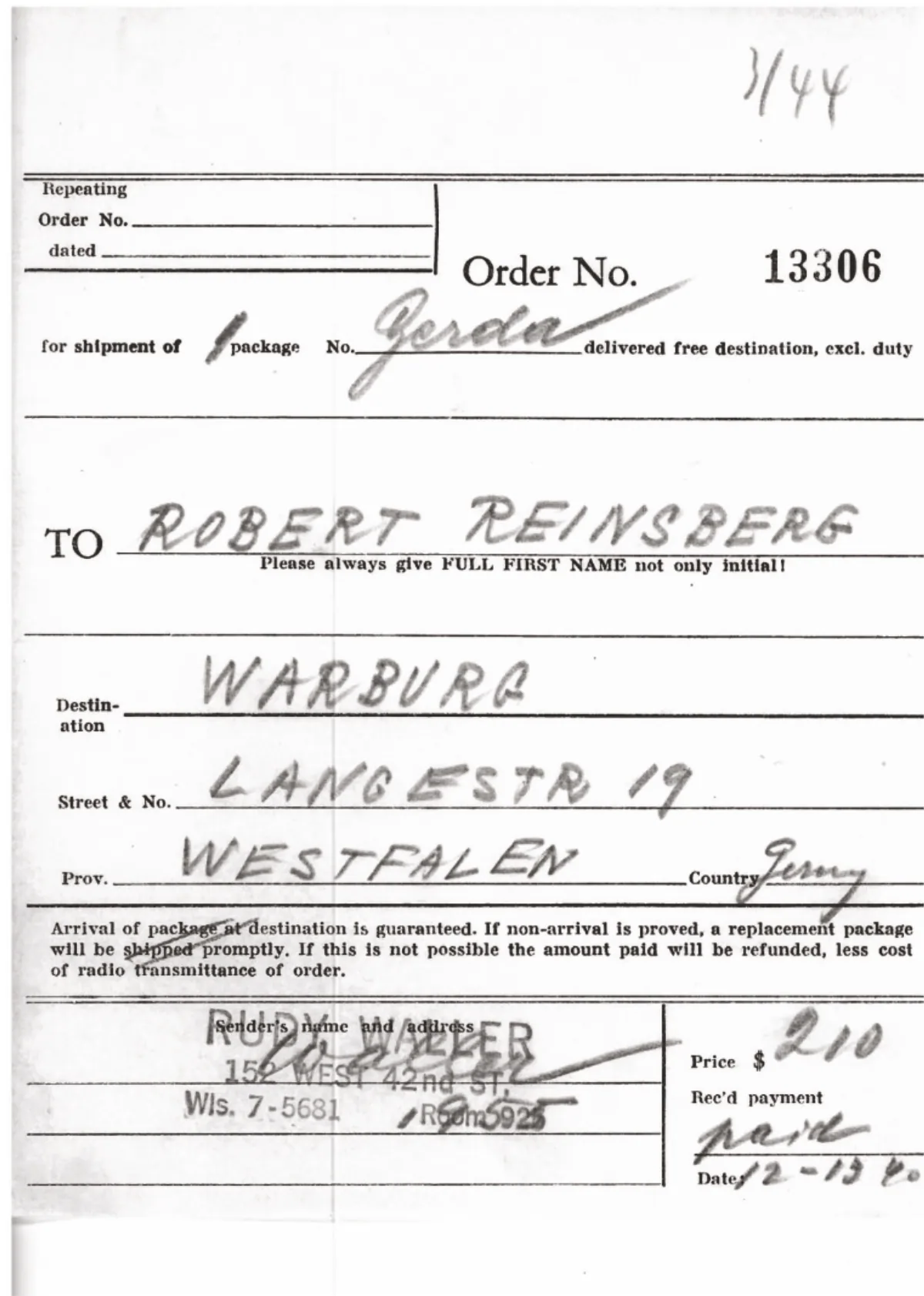 Brief Nr. 10 Seite 3 von 3