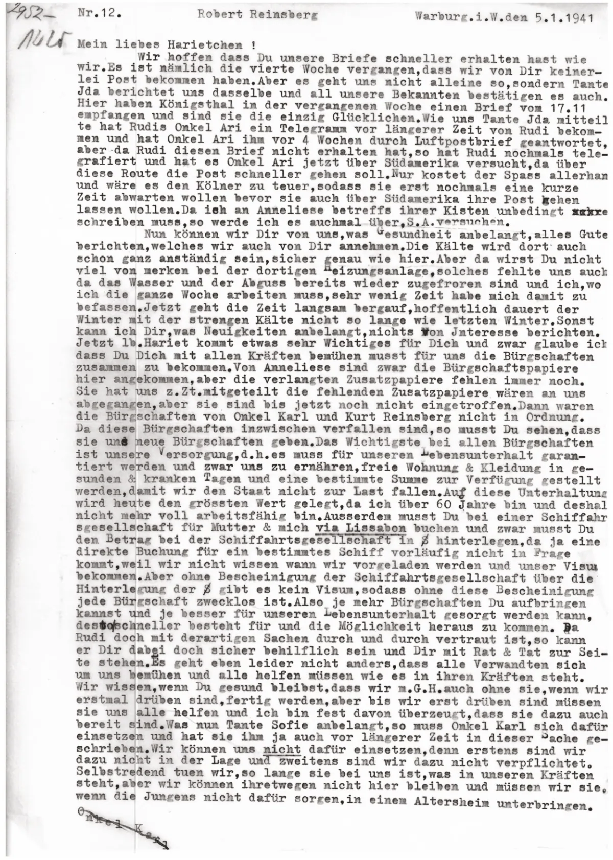 Brief Nr. 12 Seite 1 von 4