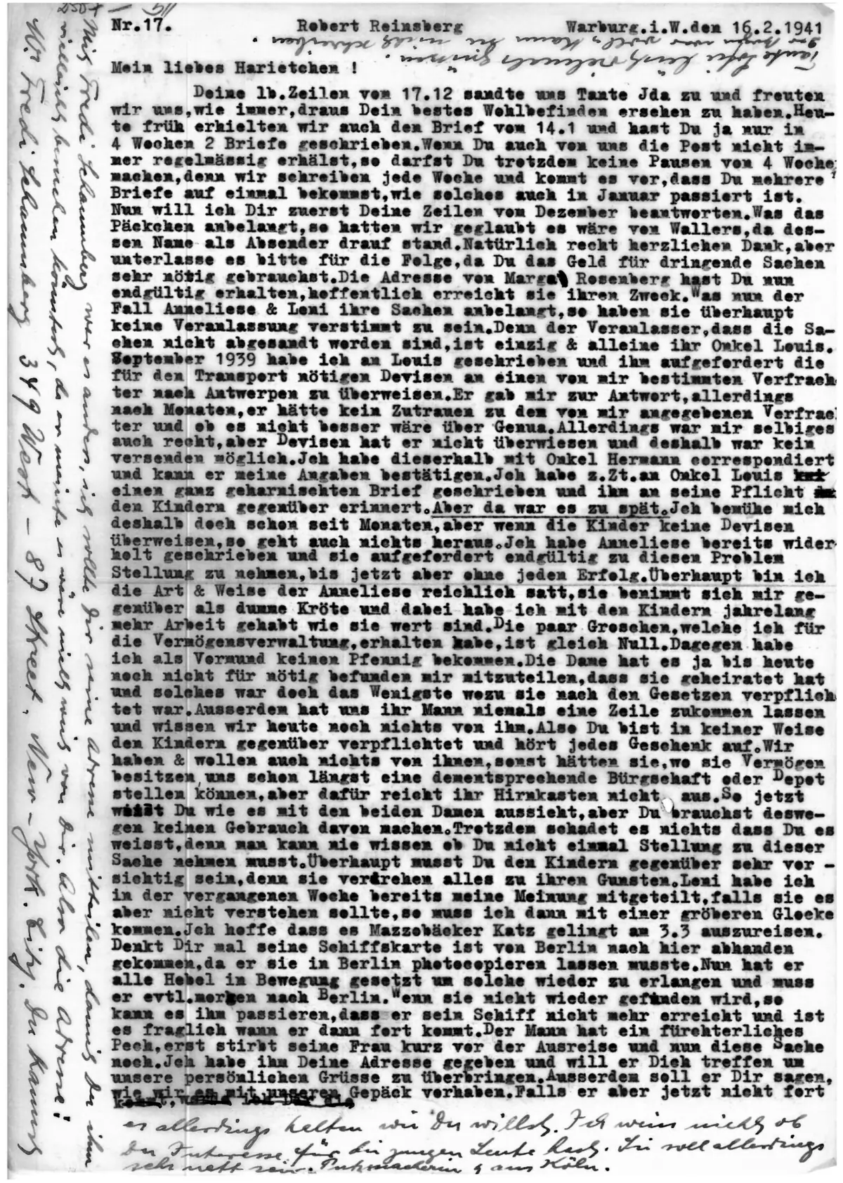 Brief Nr. 17 Seite 1 von 2