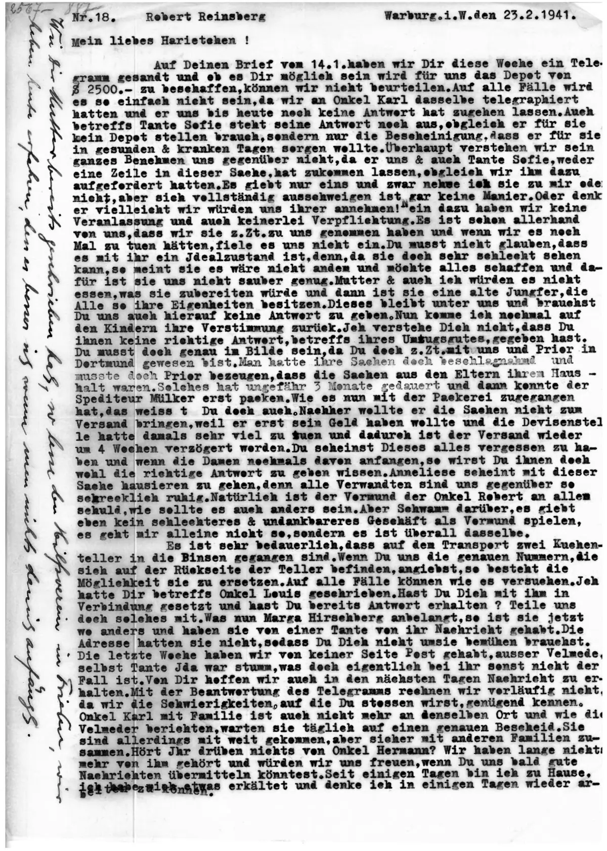 Brief Nr. 18 Seite 1 von 2