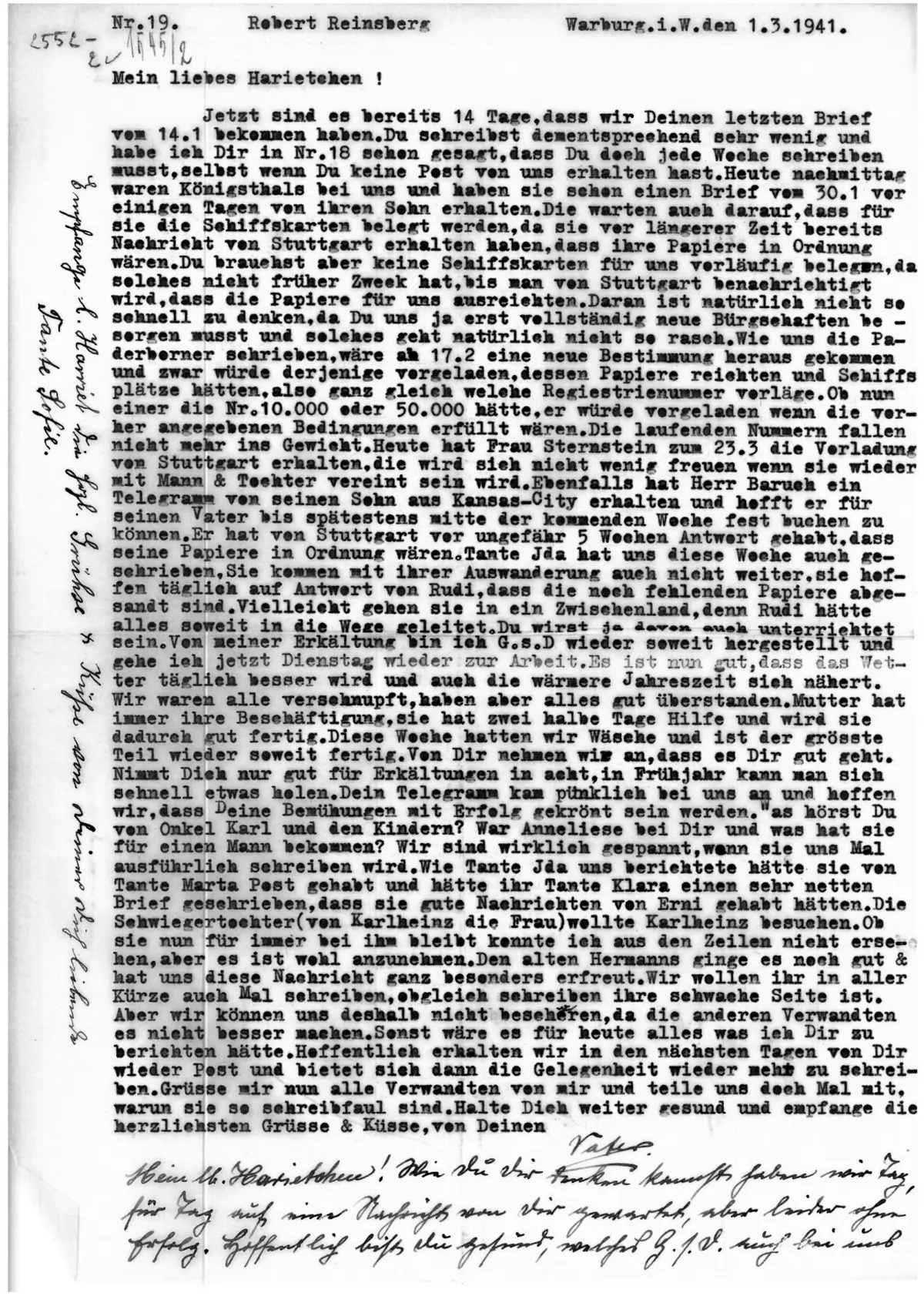 Brief Nr. 19 Seite 1 von 2