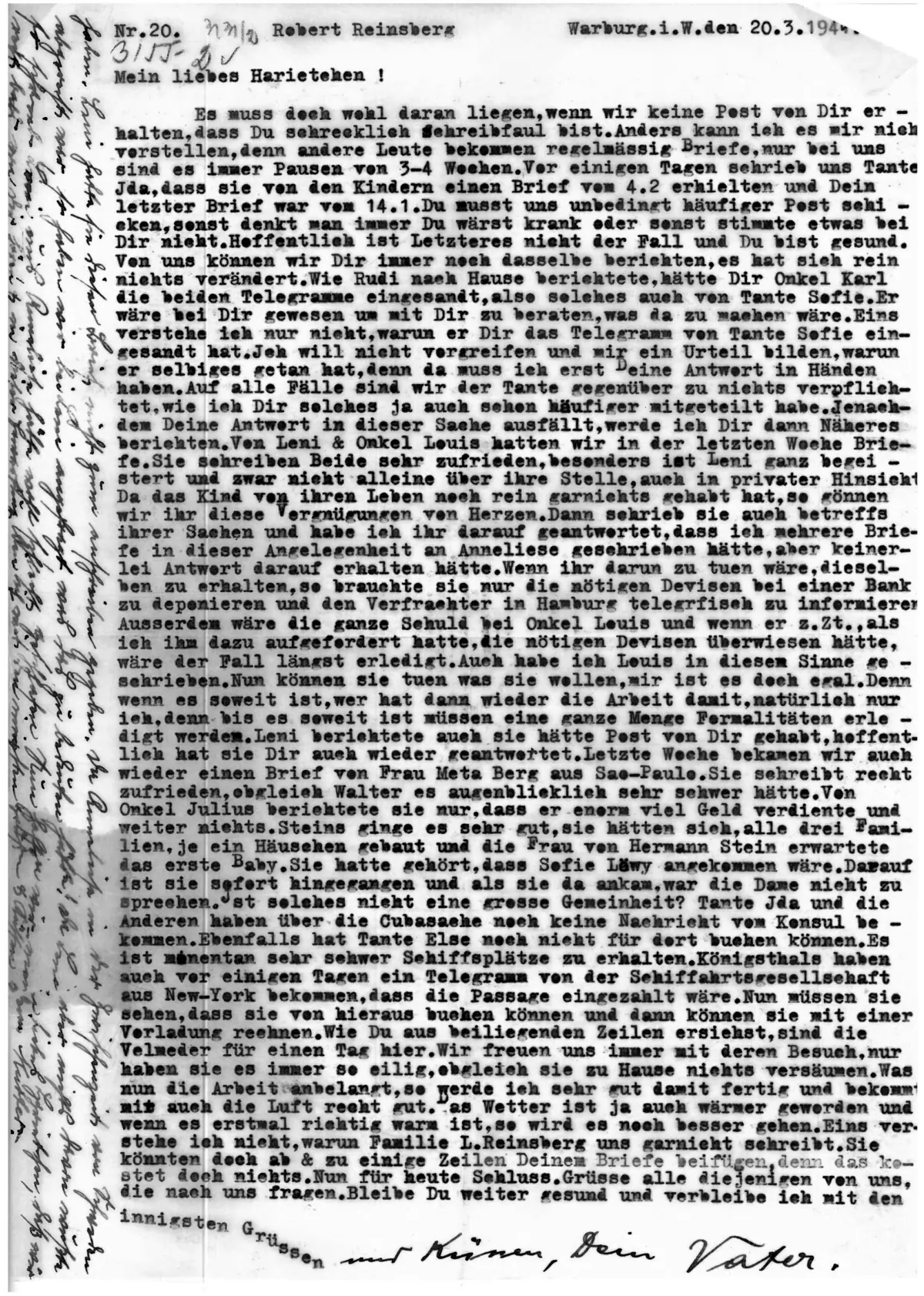 Brief Nr. 20 Seite 1 von 2