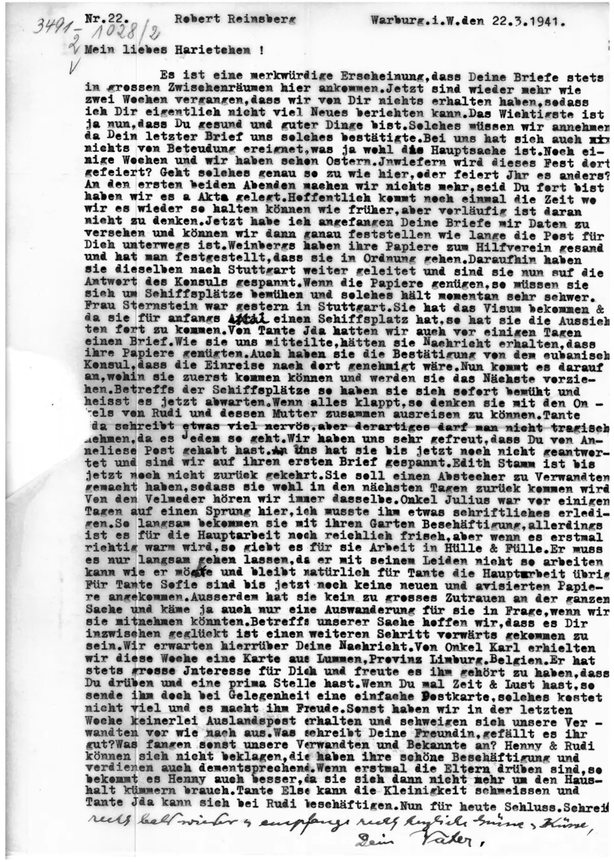 Brief Nr. 22 Seite 1 von 3