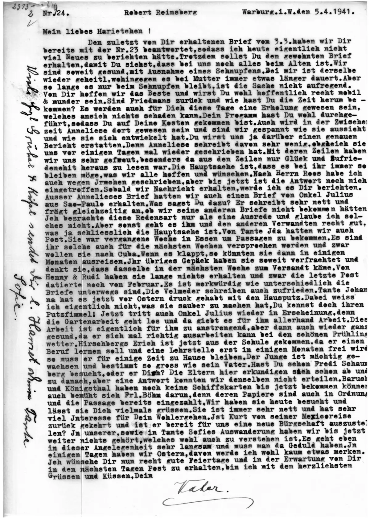 Brief Nr. 24 Seite 1 von 2