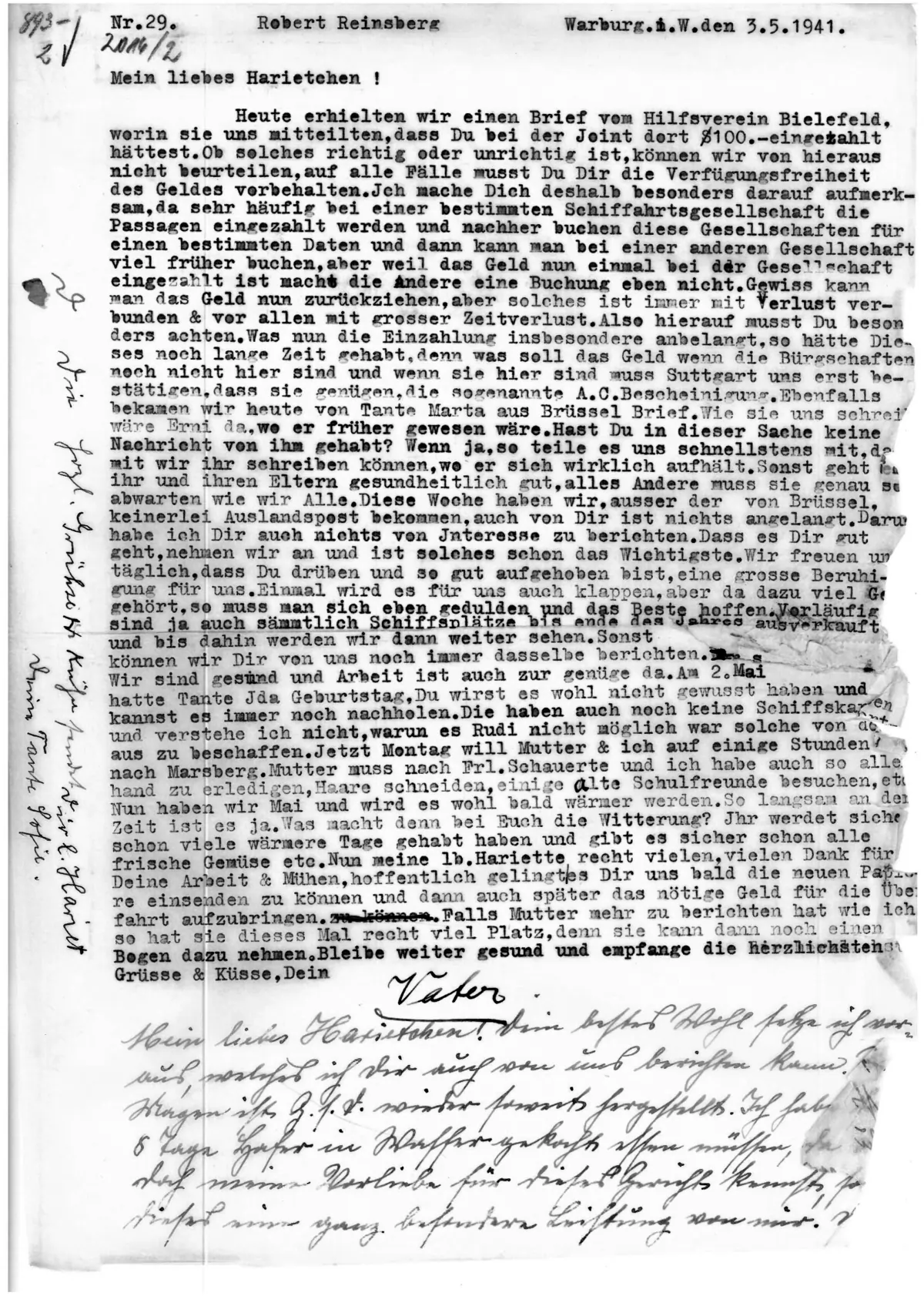 Brief Nr. 29 Seite 1 von 1