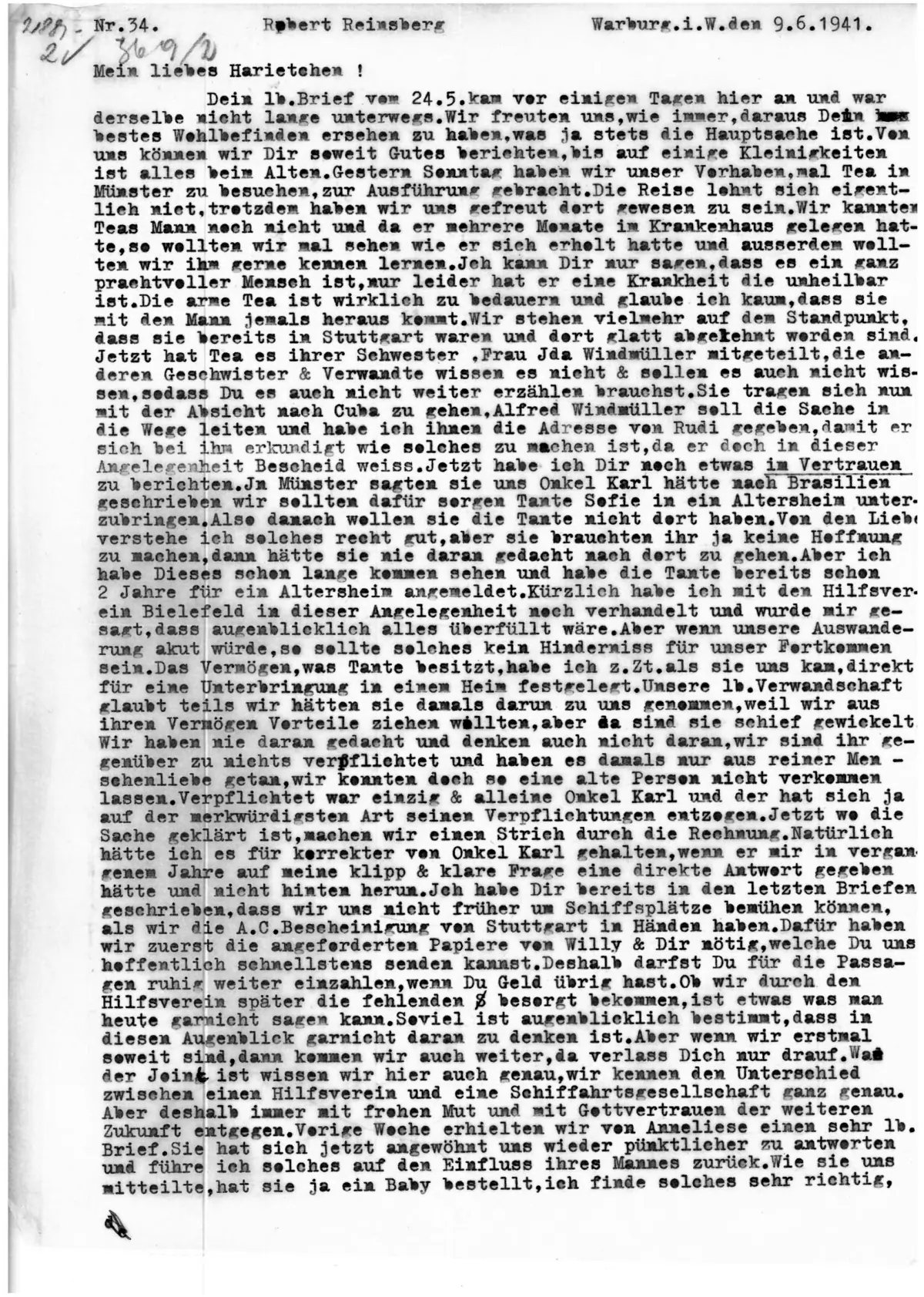 Brief Nr. 34 Seite 1 von 2