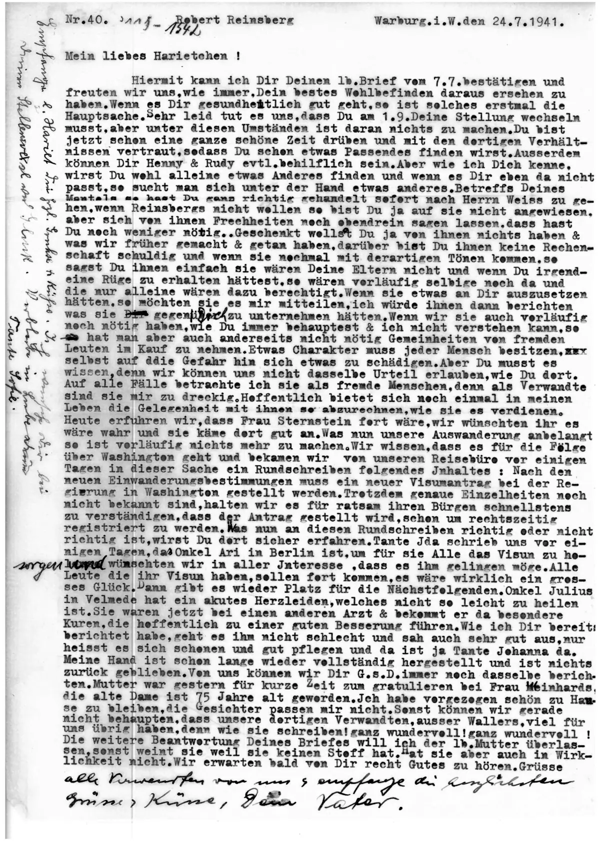Brief Nr. 40 Seite 1 von 2