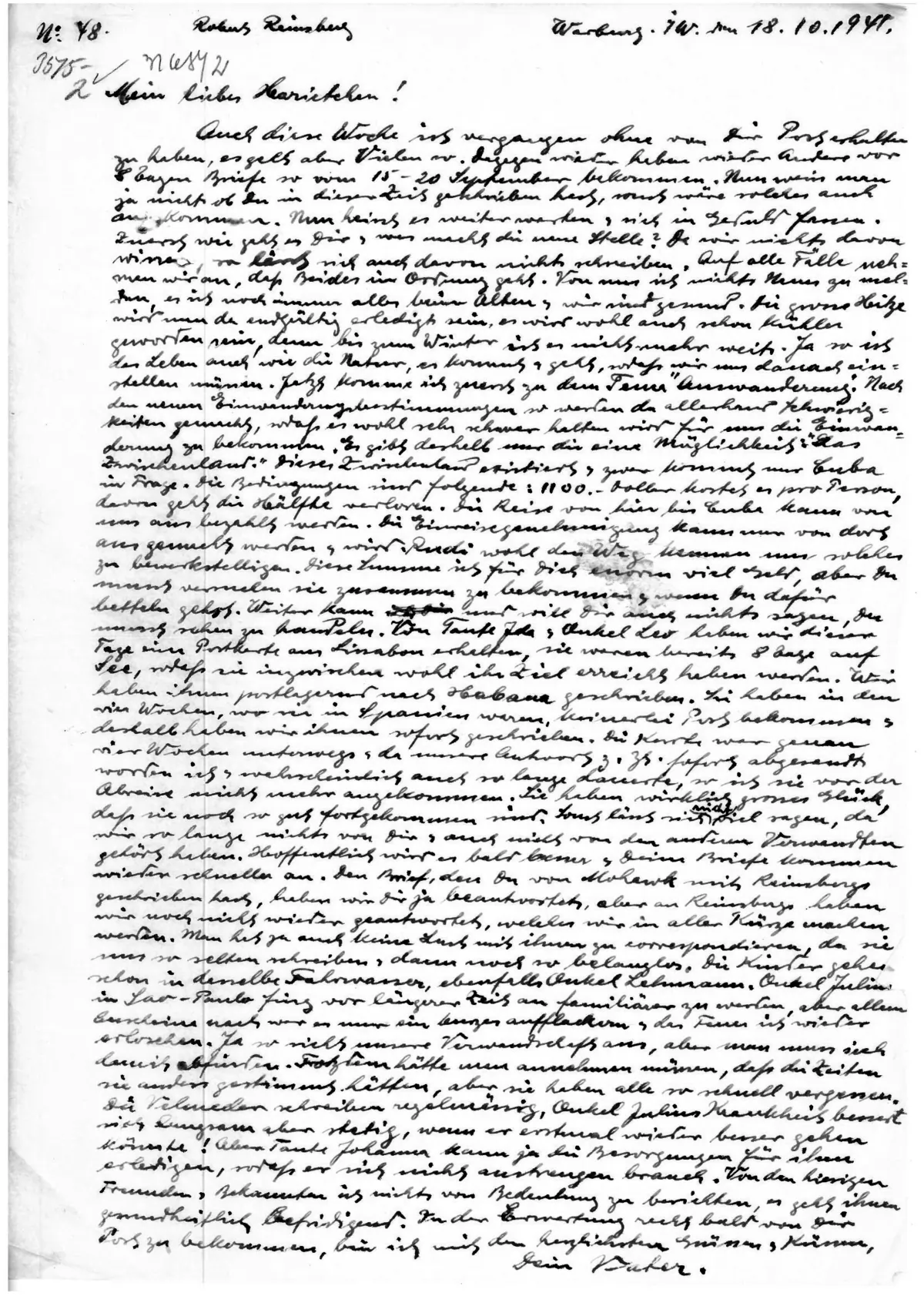 Brief Nr. 48 Seite 1 von 2