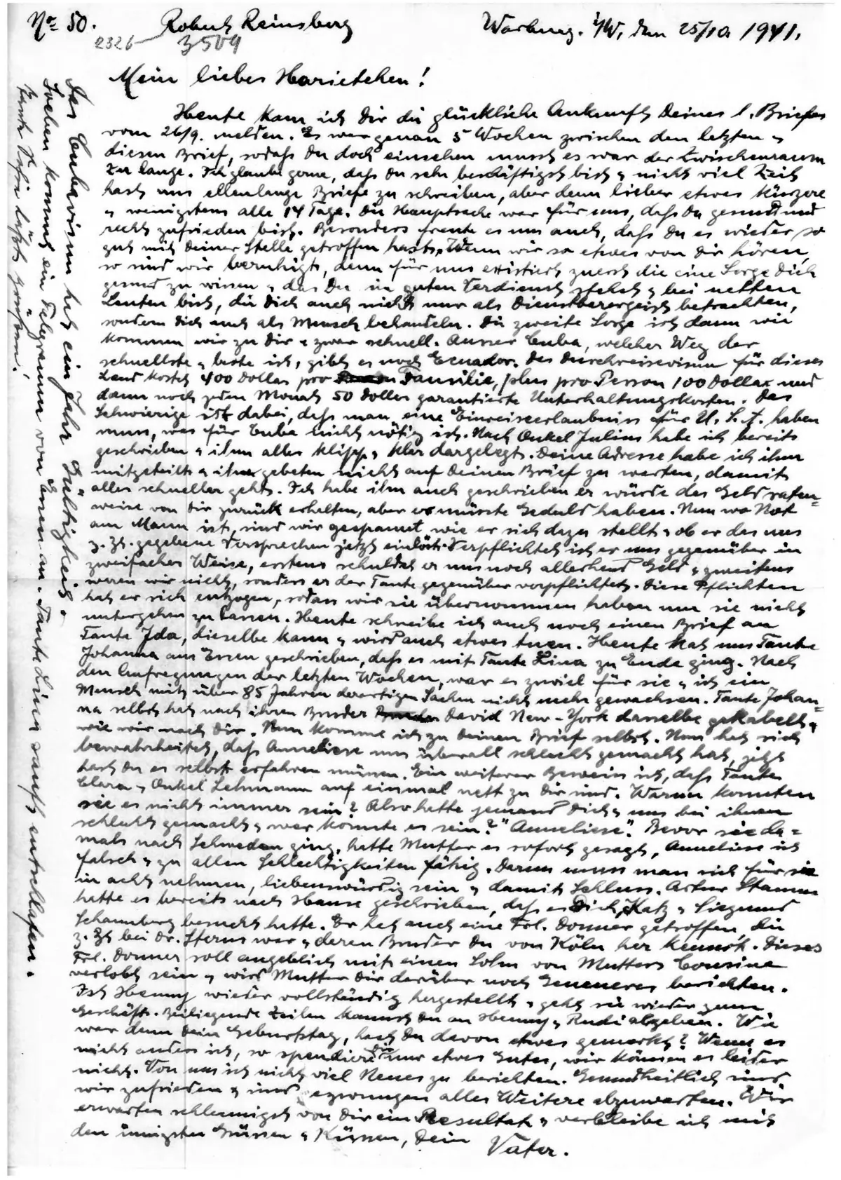 Brief Nr. 50 Seite 1 von 2