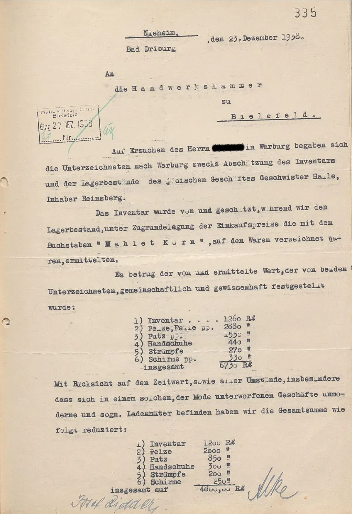 schaetzung und verkaufspreis zensiert