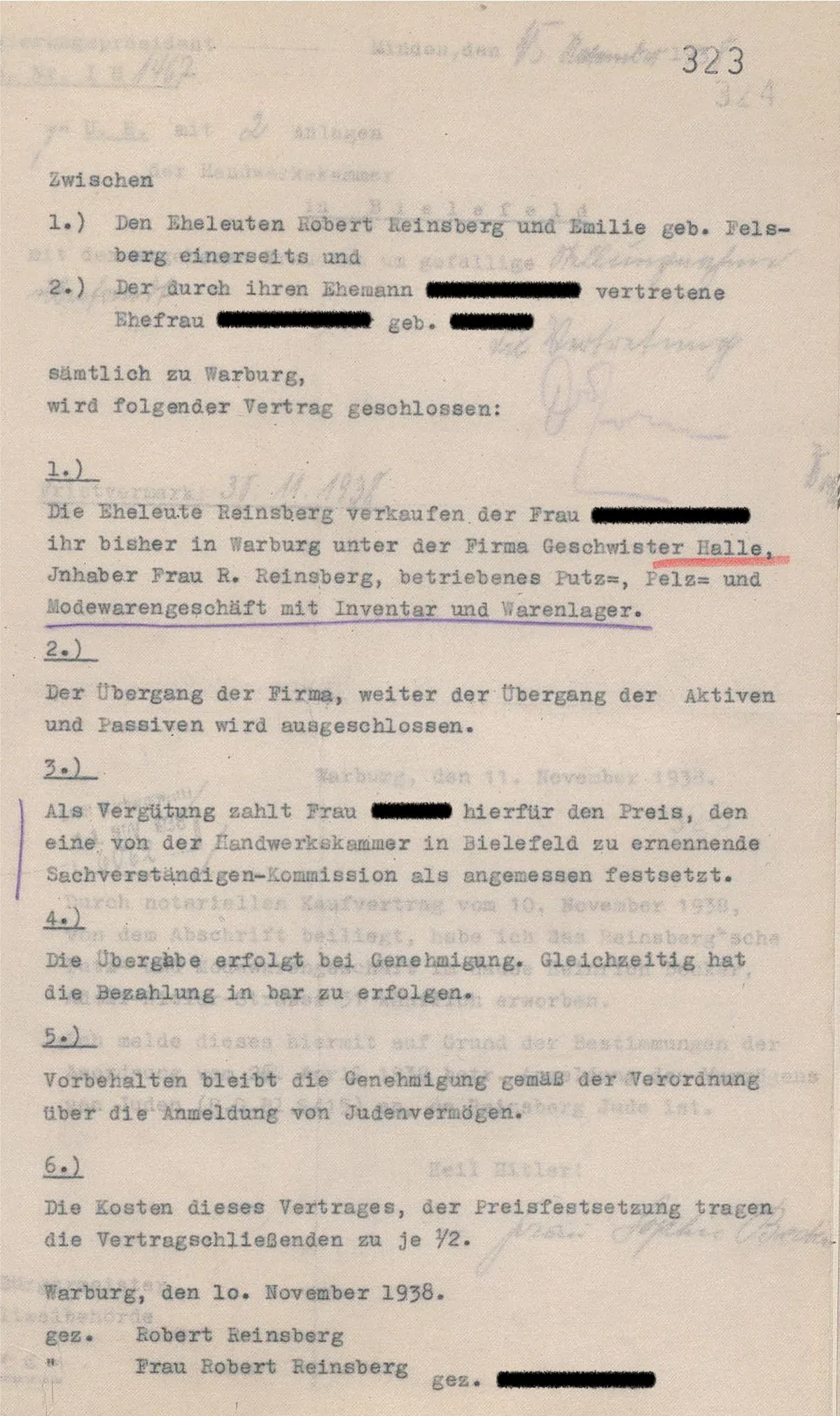vertrag 10 11 1938 zensiert
