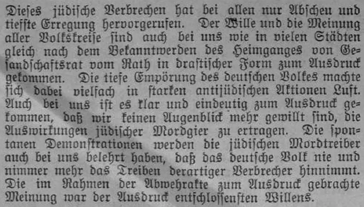 warburger kreisblatt 11 11 1938 ausschnitt